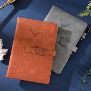 Carnet en cuir A5 personnalisé de haute qualité, 100 feuilles, couverture rigide avec fermeture magnétique, cadeau pas cher - Product Image 3
