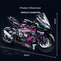 Juguete Transfronterizo Cyberpunk Boma, Motocicleta de Plástico ABS, Más de 800 Piezas, Bloques de Construcción para Armar, Regalo de Cumpleaños para Niños de 14 Años