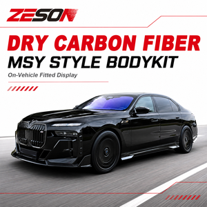 Kit carrosserie style MSY en fibre de carbone sèche : Lame avant, séparateur, diffuseur, jupes latérales, canards, coques de rétroviseurs, calandre pour <span class=keywords><strong>BMW</strong></span> Série 7 G70 - Product Image 6