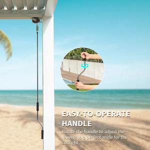 Vente en gros de gazebo de balcon personnalisé noir blanc cadre en alliage d'aluminium toit à persiennes réglable <span class=keywords><strong>piscine</strong></span> écologique coupe-vent étanche à la neige - Product Image 3