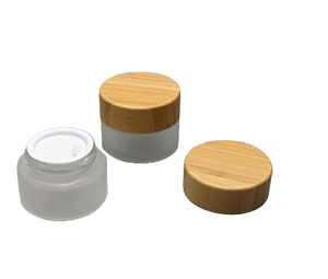 Luxury Frosted Glass Jars with Bamboo Lids for Skin Care & Eye Cream-Eco-friendly Cosmetic Containers (Customizable Capacity) - Product Image 2