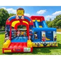 Castillo Inflable con Personajes de Dibujos Animados, Juego Interior para Niños Pequeños, Material de PVC, Fácil de Instalar, Uso Comercial para Fiestas