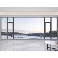 Ventanas Abatibles de Aluminio Modernas para Casa o Villa, con Persianas, Doble Vidrio Templado, Insonorizadas, para Baño, Venta al Por Mayor