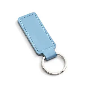 Porte-clés en cuir PU coloré bricolage porte-clés de voiture porte-clés en cuir pour cadeaux d'affaires vente en gros personnalisé