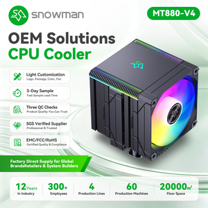 Enfriador de Aire para <span class=keywords><strong>CPU</strong></span> de Doble Torre con 8 Tubos de Calor de Cobre, 280W TDP, ARGB, para Distribuidores Mayoristas con Logotipo Personalizado, Soporte OEM y Venta al Por Mayor - Product Image 1