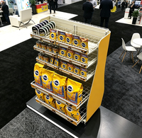 Étagère de présentation métallique multi-niveaux pour supermarchés, pour les collations et les produits de vente au détail, unité d'étagérage commerciale robuste