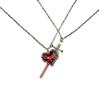 Nouveau Collier de couple transfrontalier personnalisé, motif Cœur d'amour, en forme de cœur liquide et cœur pêche, avec perles de quartz en fer, pour pull