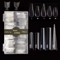 Aillsa 240 pièces/boîte Faux ongles carrés XXL/3XL extra longs en ABS, pré-conçus, sans courbe en C, pour manucure française à demi-couverture
