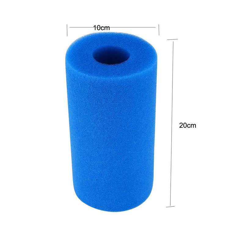 Мощная моющаяся многоразовая поролоновая губка с фильтром для бассейна (синий)