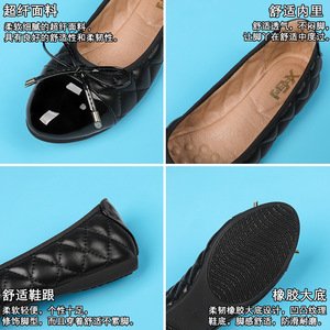 <span class=keywords><strong>Scarpe</strong></span> Classiche <span class=keywords><strong>Eleganti</strong></span> da Donna con Fiocco e Tacco Piatto in Pelle PU Morbida per Guida e Gravidanza, <span class=keywords><strong>Comode</strong></span> Ballerine da Donna - Product Image 4