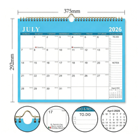 Nouveauté : Calendrier mural 18 mois, grand planificateur mensuel avec section de notes, calendrier à spirale pour l'organisation de la maison et du bureau