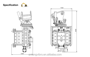 Martello Vibrante Montato su Escavatore ad Alta Efficienza 18-65T, 2300-3000m/min, per Installazione ed Estrazione di Palancole - Product Image 2