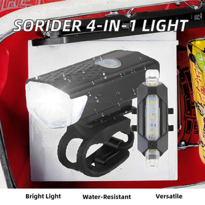 2024 SoRider 4 in 1 Bicycle Light Waterproof Front LED Horn with Mobile Phone Holder Battery Powered Bike Accessories - Product Image 2