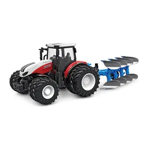 2.4 GHZ 1/24 Scale 6 Channel Plastic Mini Overturn Plough Trailer Model RC Tractor Farm For Sale