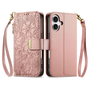 เคสโทรศัพท์แบบใหม่ TPU PC สำหรับ <span class=keywords><strong>Apple</strong></span> <span class=keywords><strong>iPhone</strong></span> 17/16/15 PRO/PRO MAX ลายนูน ช่องใส่บัตรหลายช่อง พร้อมสายคล้องแม่เหล็กแบบพับได้ - Product Image 2