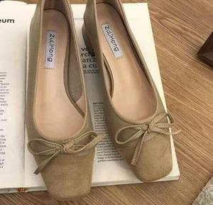 Zapatos informales de verano para mujer, zapatos planos de Ballet con punta cuadrada de nuevo estilo, zapatos planos individuales con lazo Breeze de noche de satén - Product Image 5