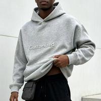 Hoodie Sweatshirt Unisex Warna Solid Oversized Loose Fit Kasual Serbaguna Set Hoodie dan Celana Panjang untuk Pasangan dengan Cetakan Timbul