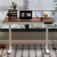 Bureau en bois réglable en hauteur électrique intelligent, design moderne, mobilier de bureau avec pieds de bureau gaming et tiroir de rangement