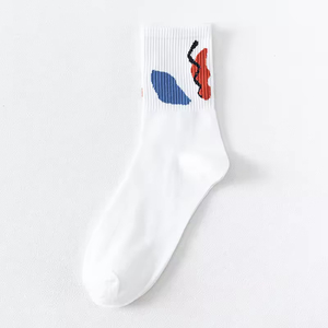 Chaussettes en coton jacquard tricotées décontractées pour hommes, chaussettes de sport amusantes personnalisées, chaussettes athlétiques avec logo sur mesure, vente en gros - Product Image 2