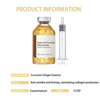 Ampoule Visage Éclaircissante à l'Acide Kojique, Curcuma et Niacinamide pour un Teint Uniforme et Lumineux (Marque Privée)
