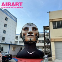 Tête de robot IA gonflable personnalisée pour événements et fêtes, modèle de mascotte, décorations gonflables en forme de tête de guerrier robot intelligent