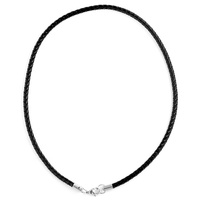Collier pour homme Gemnel 2022 plaqué or Vermeil en argent sterling avec chaîne en cuir noir de 5 mm