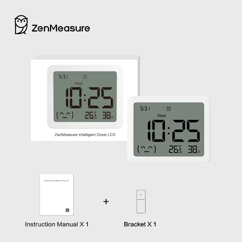 ZenMeasure นาฬิกาอัจฉริยะจอ LCD แสดงเวลาบนเดสก์ท็อป ฟังก์ชั่นนาฬิกาปลุก