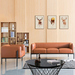 أريكة عصرية بثلاثة مقاعد من الجلد الصناعي مع وسائد من الفوم عالي الكثافة لغرفة المعيشة وغرفة العائلة - Product Image 3