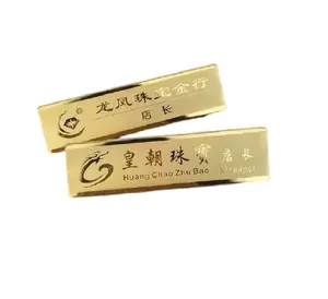 Customized Metal Laser Plate Cutting Engraved Nameplate Custom Metal Crafts Die Casting Gold Logo Metal Plated Tag