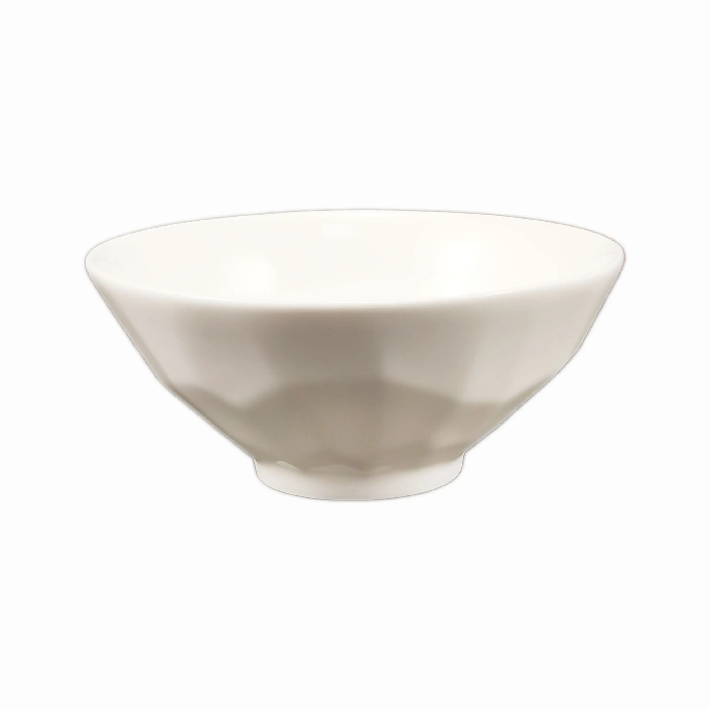 wholesale fashion super white 4.8 inch light and thin porcelain bowls for serving food with irregular geometry surface
