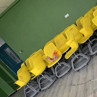 Chaise d'étudiant moderne en plastique de haute qualité pour lycée et université, avec tablette d'écriture et roulettes, idéale pour salle de formation