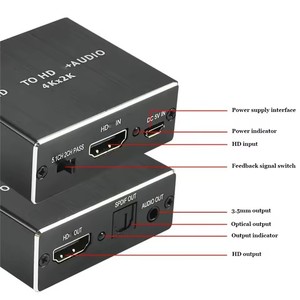 Extracteur audio numérique PCM DTS 5.1 HDCP Dolby compatible HDMI vers <span class=keywords><strong>SPDIF</strong></span> optique et convertisseur de casque <span class=keywords><strong>jack</strong></span> 3,5 mm pour Blu-ray - Product Image 4