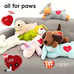 AFP Anxiety Relief Calming Plush Pet Toy With Heartbeat Simulator &amp;Heat <strong>Pack</strong> Sleeping Aid Stuffed Animal Heartbeat Dog &amp; Cat Toy - Product Image 1