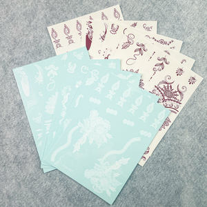 Adesivi per Tatuaggi Temporanei all'Henné <span class=keywords><strong>Indiano</strong></span> Sexy Marrone Rosso Bordeaux, Impermeabili per Corpo, Mani e Piedi, Tatuaggi Finti su Carta 2 - Product Image 4