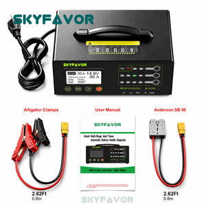 Chargeur de batterie de voiture intelligent automatique universel 12V 24V 30A pour batteries LiFePO4 et plomb-acide, chargeur de batterie 12 volts réglable - Product Image 6