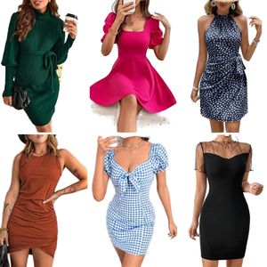 Pakaian Wanita Baru Campuran Berbagai Model Gaun & Baju Berkilau Katun Grosir Bal Pakaian Tren Fashionable - Product Image 1