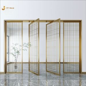 EX600 Modern Stainless Steel Laser Cut Foldable Multi-Functional Decorative Screen <b>Divider</b> for Commercial Interior Engineering - Product Image 3