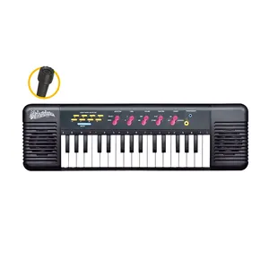 Keyboard mainan piano elektronik multifungsi, keyboard mainan piano elektronik dengan mikrofon 32 tombol untuk anak