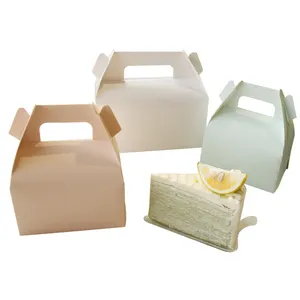 Custom cardboard cartoon number paper treat box Decorative kraft white geometry gable box with clear lid