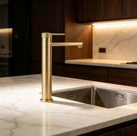 Robinet de cuisine moderne en acier inoxydable 304 à 3 voies, eau chaude et froide et robinet d'eau pure, robinet de cuisine 3 en 1