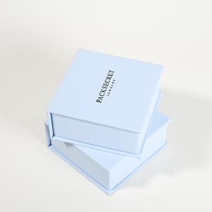 PackSecret Custom Blue Jewelry Gift Boxes High Quality Magnetic <b>Earrings</b> <b>Box</b> Paper Jewelry <b>Box</b> - Product Image 4