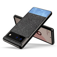 Couverture arrière de couleur de patchwork de toile anti-chute de côté doux pour la coque de téléphone de protection de Google Pixel 7/6/5A/4XL