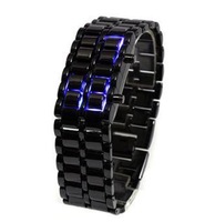 Jam Tangan Elektronik LED 2026, Desain Baru Merah Biru LED Lava Digital untuk Wanita Pria