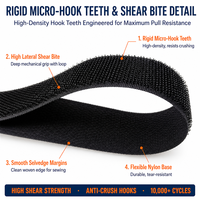 Nylon noir blanc autobloquant Double face collant auto-adhésif réglable réutilisable sangle de fixation crochet et boucle ruban