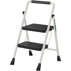 Escalera plegable de almacenamiento de metal Escalera plegable compacta de 3 escalones de acero para el hogar Escalones para Sillas - Product Image 3