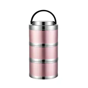 4-Layer 13cm DIA 304 Stainless Steel Insulated Lunch Box Unique Freshness Preservation Storage Students Office Teenagers
