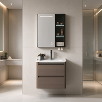 Meuble de salle de bain en acier inoxydable en gros, armoire de toilette intelligente avec miroir