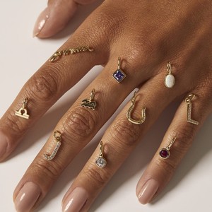 Mỹ thép không gỉ màu 12 Birthstone Mặt dây chuyền tự làm phụ kiện Vòng cổ nữ mười hai Birthstone vuông tròn hình bầu dục - Product Image 1