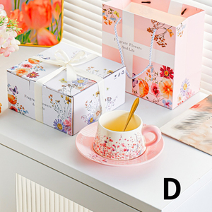 ชุดกาแฟเซรามิกพร้อมจานรองในกล่องของขวัญ, แก้วกาแฟเซรามิกพร้อมจานรอง - Product Image 1
