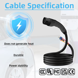 כבל טעינה נייד לרכב חשמלי דגם Deedian Factory-Stock 32A 7KW סוג 2, חדש, TPU+נחושת, שחור 5 - Product Image 5